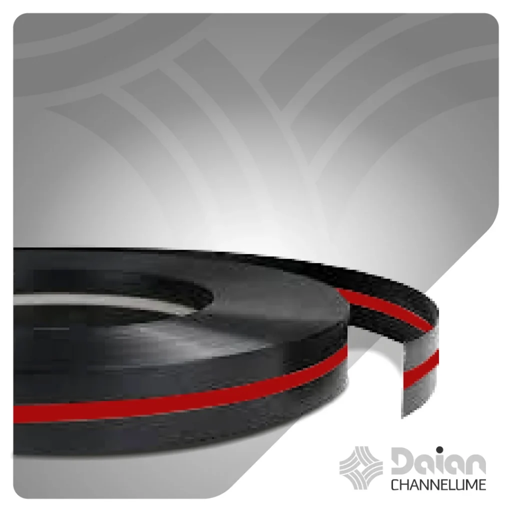 لبه سوئدی مکس 5 سانت مشکی با نوار قرمز